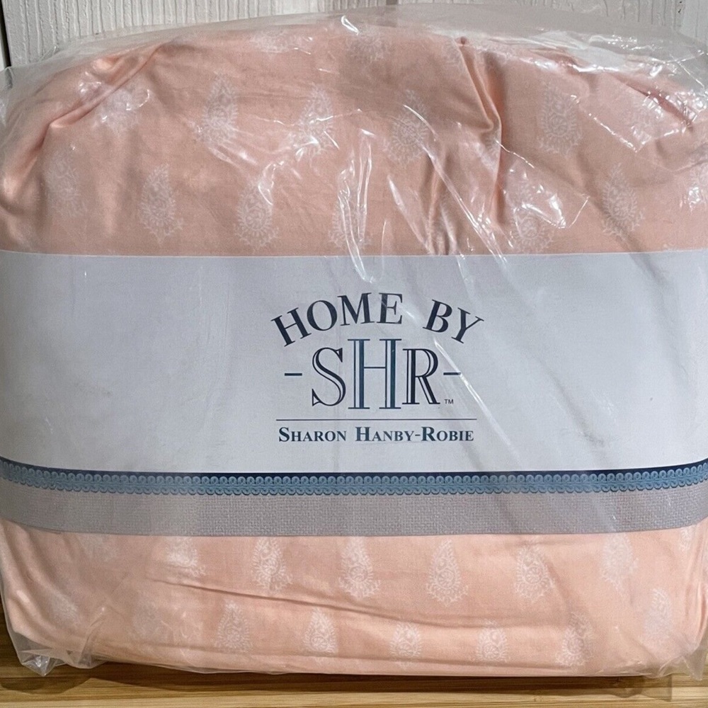 New Home by SHR 4 Piece Sheet Set TWIN SIZE Cotton Bandana Paisley Blush Pink
